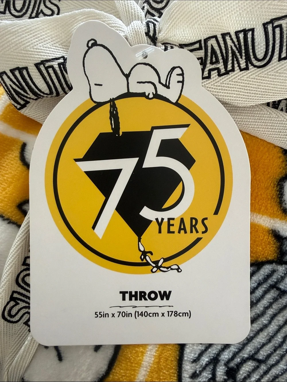 Peanuts Yellow & Black Character Fleece Throw